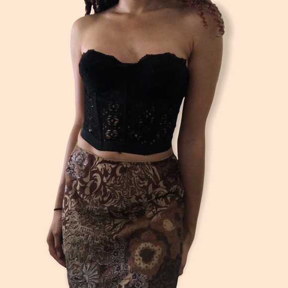 Black lace bustier/Vintage Sears/Tagged Size 36B - Picture 3 of 3